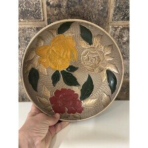 Vintage Plastic Floral Pattern Serving Bowl, Platter Nasco, Japan